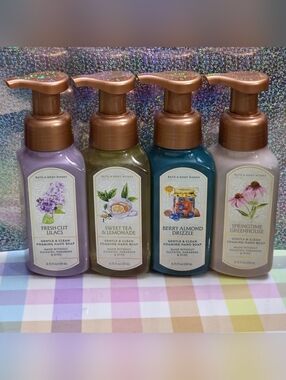 Bath & Body Works Spring Variety Gentle & Clean Foaming Hand Soap Set of 4 NEW